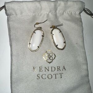 Kendra Scott Gold and White Drop Earrings
